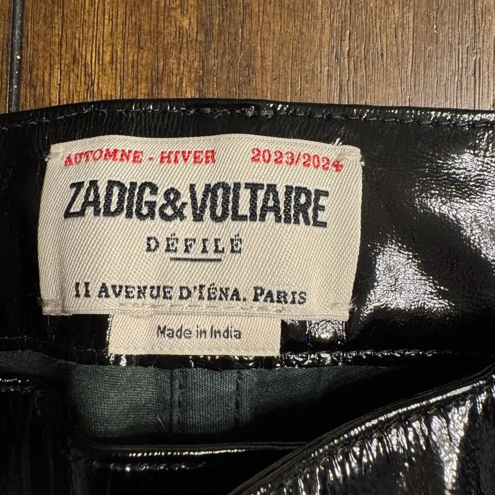 Zadig & Voltaire Peko Lambskin Leather Pants – Black – Size 36 – NWT